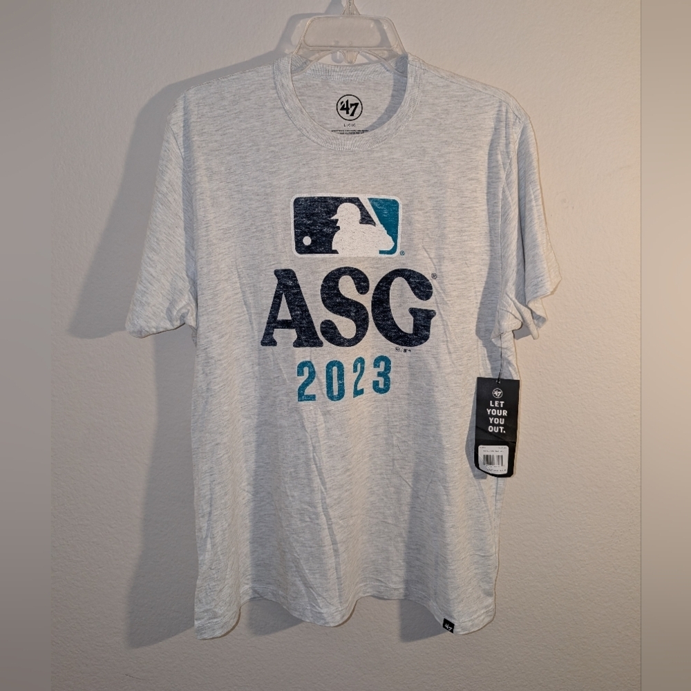 47 - MLB Baseball Shirt Mens Small ASG 2023 All Star Game Gray Short Sleeve Crew